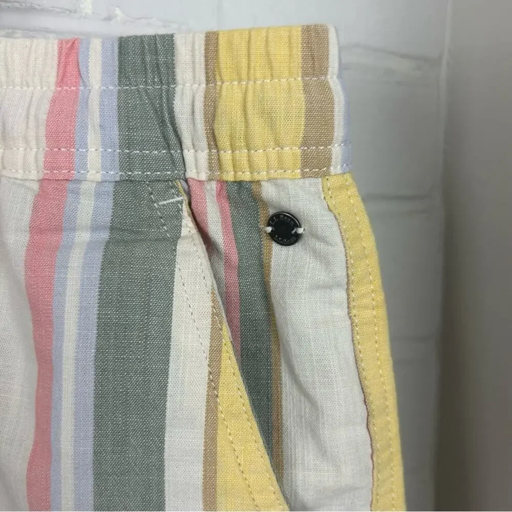 L.L.Bean Plus Size Women's Lakewashed Dock Shorts, Mid-Rise Stripe Size 20W